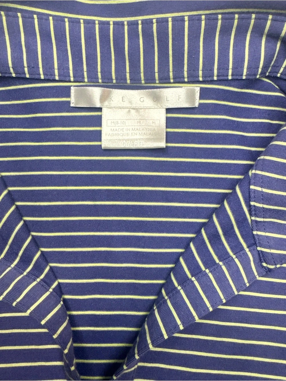 Nike Navy Striped Short-Sleeve Polo Tee